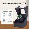 imageAutomatic Watch WinderSingle Watch Winder for Womens and Mens WatchesWatch Shaker with Japanese Quiet MotorBattery Powered or AC AdapterCarbon Fiber Leather