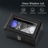 imageWatch Box for Men3Slot Watch Case with Glass LidWatch Storage Case with Removable Watch Pillow Watch Holder Organizer for GiftBlack 3SlotBlack3 Slots