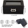 imageWatch Box for Men3Slot Watch Case with Glass LidWatch Storage Case with Removable Watch Pillow Watch Holder Organizer for GiftBlack 3SlotBlack3 Slots2