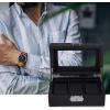 imageWatch Box for Men3Slot Watch Case with Glass LidWatch Storage Case with Removable Watch Pillow Watch Holder Organizer for GiftBlack 3SlotBlack3 Slots3