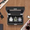 imageWatch Box for Men3Slot Watch Case with Glass LidWatch Storage Case with Removable Watch Pillow Watch Holder Organizer for GiftBlack 3SlotBlack3 Slots3