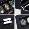 imageWatch Box for Men3Slot Watch Case with Glass LidWatch Storage Case with Removable Watch Pillow Watch Holder Organizer for GiftBlack 3SlotBlack3 Slots3