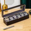 imageWatch Box for Men3Slot Watch Case with Glass LidWatch Storage Case with Removable Watch Pillow Watch Holder Organizer for GiftBlack 3SlotBlack6 Slots