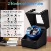 imageWatch Winder for Automatic WatchesAutomatic Watch Winder BoxDouble Watch Winder with Quiet Japanese MotorUSB Type CBlack Crocodile Pattern Leather
