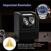 imageWatch Winder for Automatic WatchesAutomatic Watch Winder BoxDouble Watch Winder with Quiet Japanese MotorUSB Type CBlack Crocodile Pattern Leather