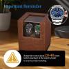 imageWatch Winder for Automatic WatchesAutomatic Watch Winder BoxDouble Watch Winder with Quiet Japanese MotorUSB Type CBrown