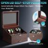 imageWatch Winders for 4 Automatic WatchesAutomatic Watch Winder with Watch Holders and Jewelry DrawerQuiet Motor amplt5dBBuiltin Illumination BrownBrown
