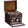 imageAutomatic Watch WinderDouble Watch Winder and 8 Extra Storage Display Box with LED LightJapanese Quiet MotorAdjustable Watch PillowsAC AdapterFathers Day Gift for MenBrown