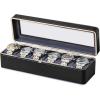 imageWatch Box for Men3Slot Watch Case with Glass LidWatch Storage Case with Removable Watch Pillow Watch Holder Organizer for GiftBlack 3SlotBlack6 Slots