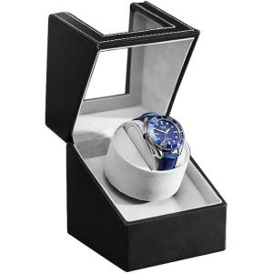 imageAutomatic Watch WinderSingle Watch Winder for Womens and Mens WatchesWatch Shaker with Japanese Quiet MotorBattery Powered or AC AdapterPU