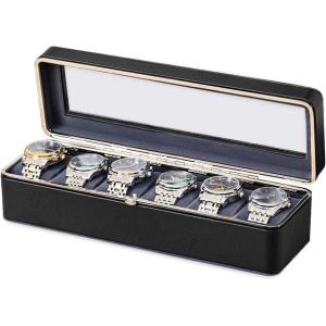 imageWatch Box for Men3Slot Watch Case with Glass LidWatch Storage Case with Removable Watch Pillow Watch Holder Organizer for GiftBlack 3SlotBlack6 Slots