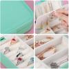 imageSmall Jewelry Box Earring organizer Necklace Ring Storage Case for Women Girls Gift2 Layer Portable Travel Mini Jewelry Boxes for Earrings Rings Necklaces BraceletsGreen