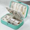 imageSmall Jewelry Box Earring organizer Necklace Ring Storage Case for Women Girls Gift2 Layer Portable Travel Mini Jewelry Boxes for Earrings Rings Necklaces BraceletsGreen