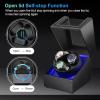 imageWatch Winder for Automatic Watches3 Watch Winder with LED Light and 4 ModesAutomatic Watch Winder Box with Super Quiet MotorWatch Shark for Man WomenUSB Type CBlack PU