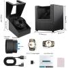 imageWatch Winder for Automatic Watches3 Watch Winder with LED Light and 4 ModesAutomatic Watch Winder Box with Super Quiet MotorWatch Shark for Man WomenUSB Type CBlack PU