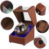 imageWatch Winder for Automatic Watches3 Watch Winder with LED Light and 4 ModesAutomatic Watch Winder Box with Super Quiet MotorWatch Shark for Man WomenUSB Type CBrown