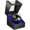 imageWatch Winder for Automatic Watches3 Watch Winder Box with LED Display Ultra Quiet Japanese Motor4 Rotation ModesWatch Shark for Men amp WomenUSBC PowerBlack PU