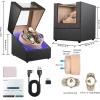 imageWatch Winder for Automatic Watches3 Watch Winder Box with LED Display Ultra Quiet Japanese Motor4 Rotation ModesWatch Shark for Men amp WomenUSBC PowerBlack Carbon Fiber Leather