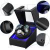 imageWatch Winder for Automatic Watches3 Watch Winder Box with LED Display Ultra Quiet Japanese Motor4 Rotation ModesWatch Shark for Men amp WomenUSBC PowerCarbon Fiber Leather
