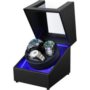 imageWatch Winder for Automatic Watches3 Watch Winder Box with LED Display Ultra Quiet Japanese Motor4 Rotation ModesWatch Shark for Men amp WomenUSBC PowerCarbon Fiber Leather