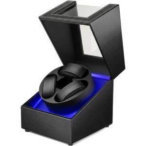 imageWatch Winder for Automatic Watches3 Watch Winder Box with LED Display Ultra Quiet Japanese Motor4 Rotation ModesWatch Shark for Men amp WomenUSBC PowerBlack PU