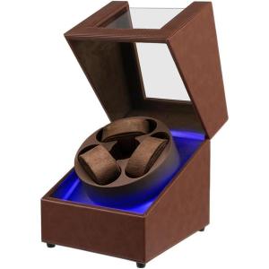 imageWatch Winder for Automatic Watches3 Watch Winder Box with LED Display Ultra Quiet Japanese Motor4 Rotation ModesWatch Shark for Men amp WomenUSBC PowerBrown