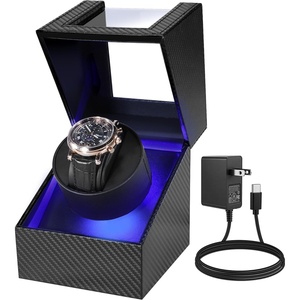 image:imageAnyasun Watch Winder for Automatic WatchesSingle Watch Winder with LED LightRotating Watch Case with Japanese Quiet Motor4 Modes Watch Rotator for Men USBC AC AdapterBlack TQW