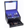 image:imageWatch Winders for 4 Automatic Watches  6Slot Storage and Jewelry DrawerBlack