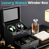 image:imageWatch Winders for 4 Automatic Watches  6Slot Storage and Jewelry DrawerBlack
