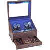 image:imageWatch Winders for 4 Automatic Watches  6Slot Storage and Jewelry DrawerBrown