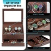 image:imageWatch Winders for 4 Automatic Watches  6Slot Storage and Jewelry DrawerBrown